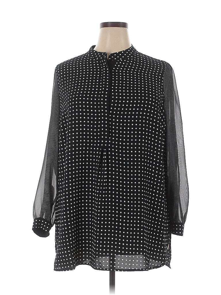 Pre-owned Anne Klein 3/4 Sleeve Blouse In Black