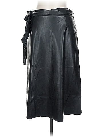 R | Label Faux Leather Skirt (view 2)