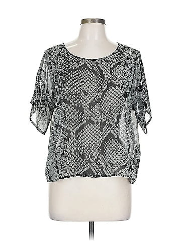 Aqua Short Sleeve Blouse (view 1)