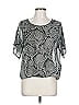 Aqua 100% Polyester Gray Short Sleeve Blouse Size L - photo 1
