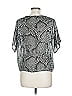 Aqua 100% Polyester Gray Short Sleeve Blouse Size L - photo 2