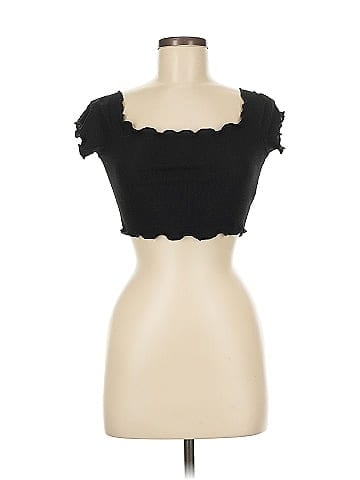 Zaful Black Frilly Pullover Top (view 1)