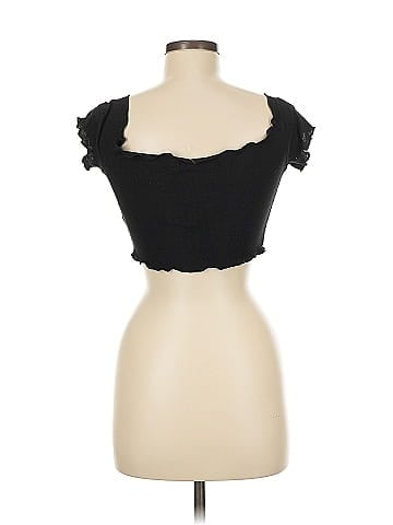 Zaful Black Frilly Pullover Top (view 2)