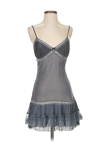 la Vie en Rose Gray Lace Trim Sheer Dress (view 1)