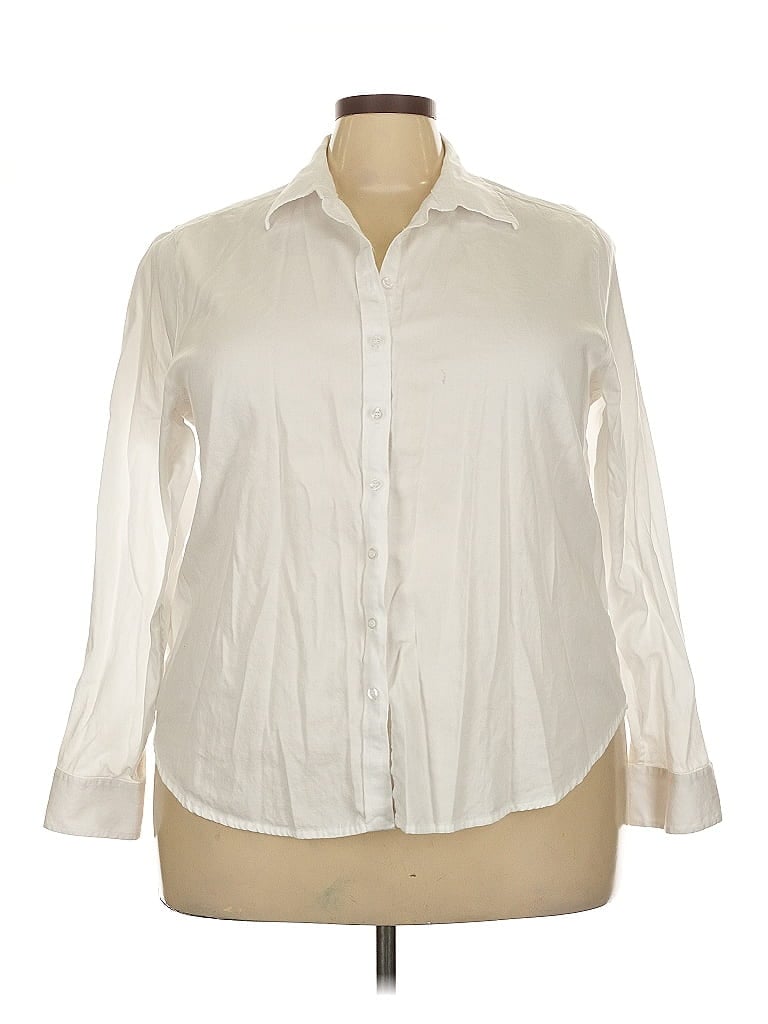 Pre-owned Ruby Rd. Long Sleeve Button Down Shirt In White