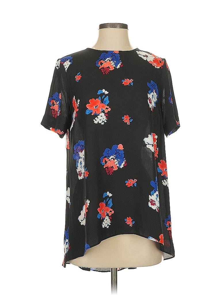 Pre-owned Vince Camuto Short Sleeve Blouse In Black