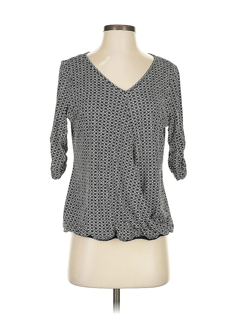 Pre-owned Karen Kane 3/4 Sleeve Blouse In Gray
