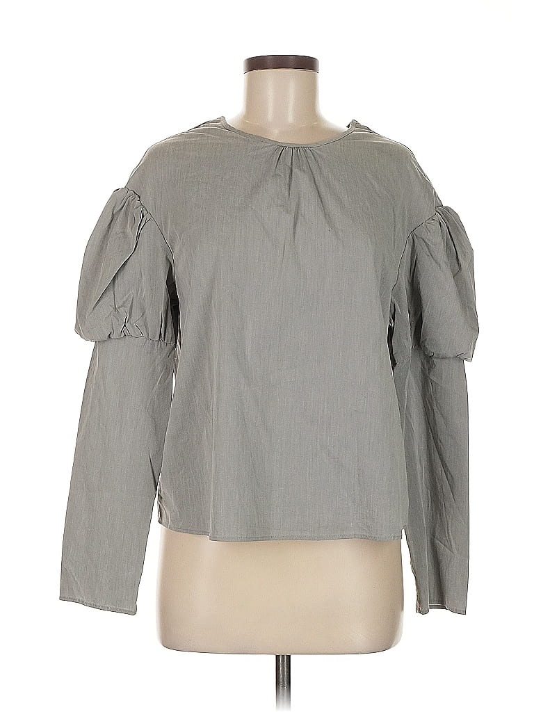 Click to view more detailed imagery on our partner's website Pre-owned Drew Long Sleeve Blouse In Gray