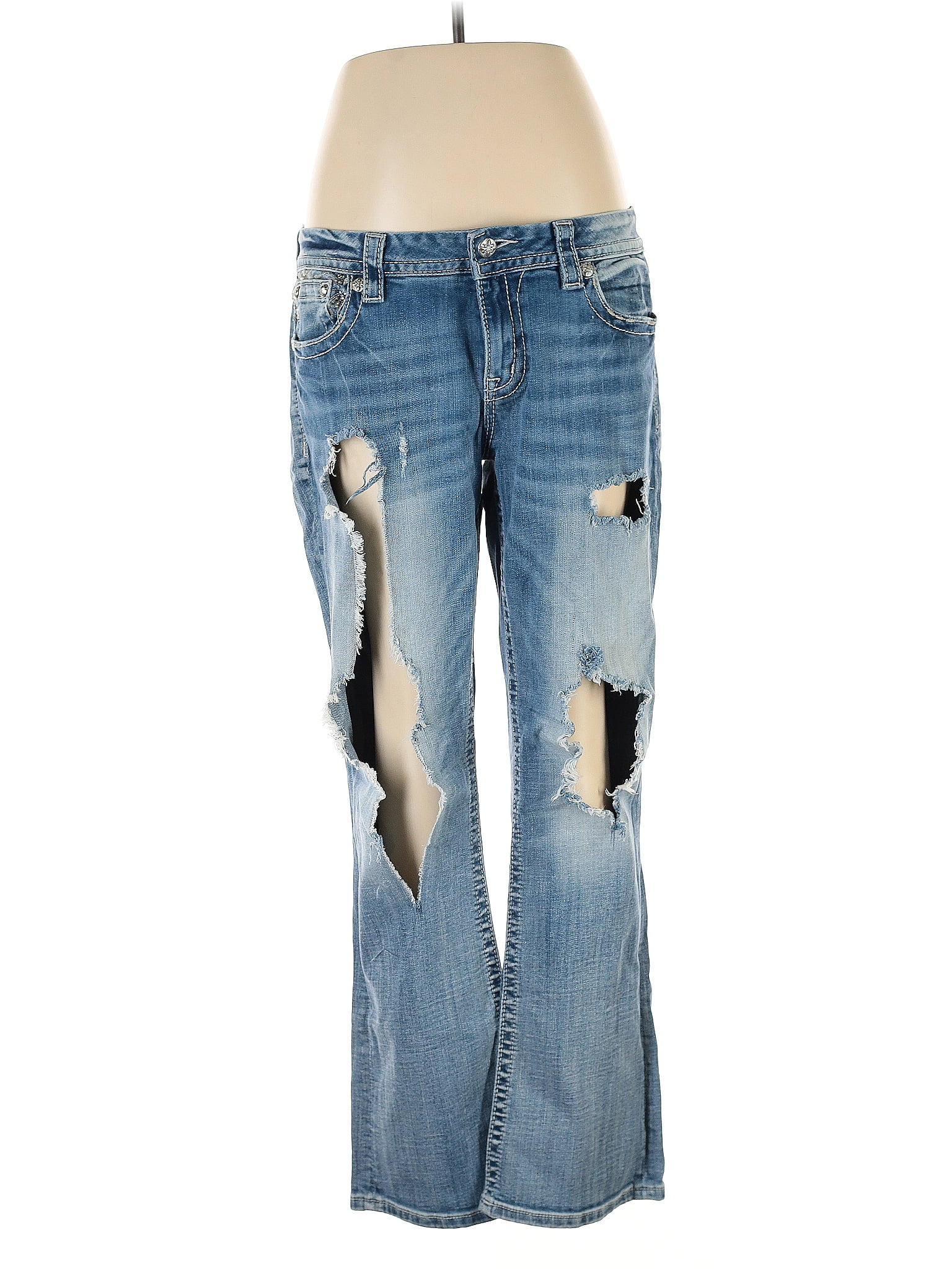 Miss Me Hearts Blue Jeans Size 31 waist