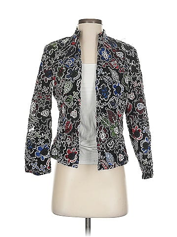 Draper's & Damon's Embroidered Black Floral Petite Jacket (view 1)