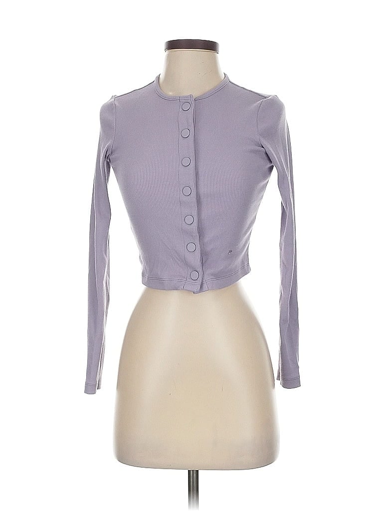 Pre-owned Outdoor Voices Cardigan Sweater In Purple