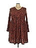 Honeyme Animal Print Brown Casual Dress Size 3X - photo 1