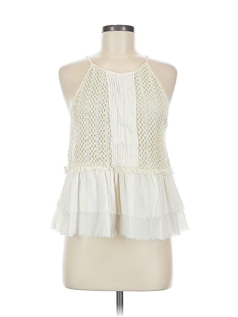 Pre-owned Moon River Sleeveless Blouse In White