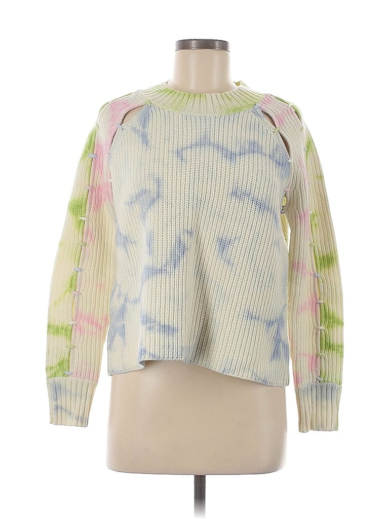 Zoë Jordan Tie-dye White Wool Pullover Sweater Size Med - Lg - photo 1