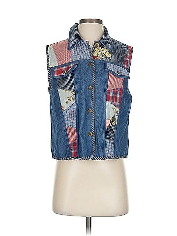 Koret Patchwork Denim Vest with Patterns (view 1)