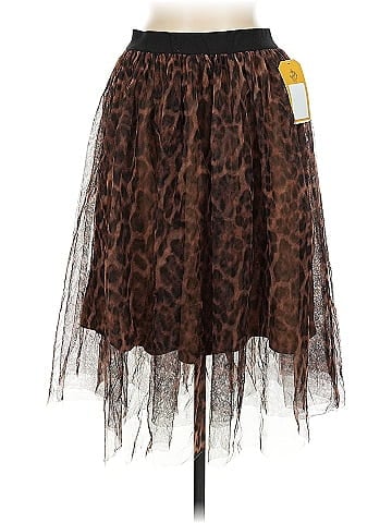 ee:some Brown Leopard Print Tulle Skirt (view 2)