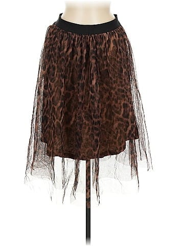 ee:some Brown Leopard Print Tulle Skirt (view 1)