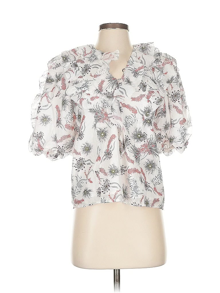 Click to view more detailed imagery on our partner's website Pre-owned Magali Pascal Short Sleeve Blouse In White