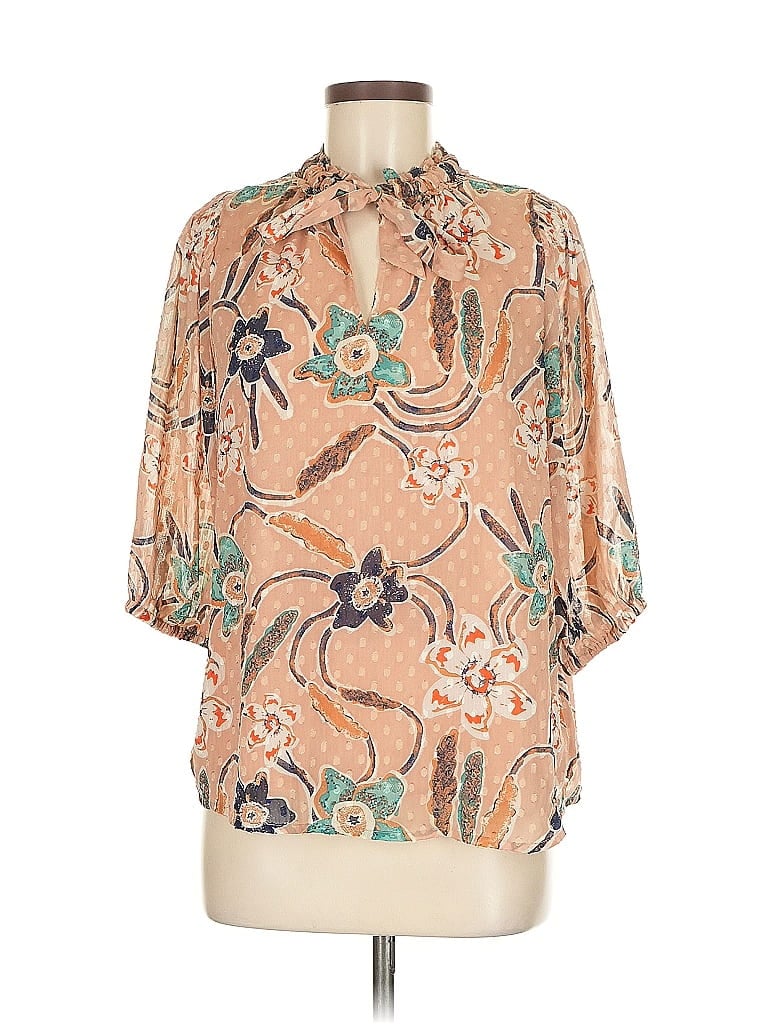 Pre-owned Joie 3/4 Sleeve Blouse In Brown