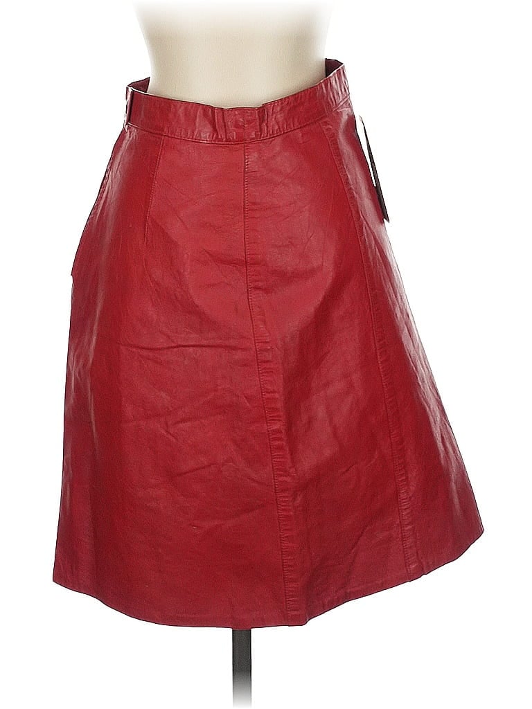 ASSORTED BRANDS Pre-owned Faux Leather Skirt In Red