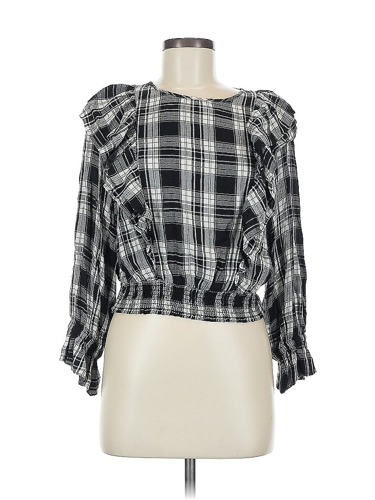 Pre-owned Express 3/4 Sleeve Blouse In Black