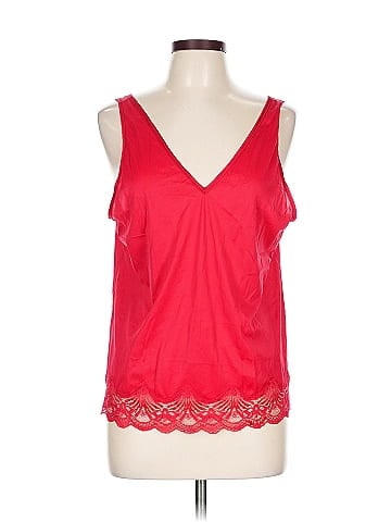 Style Elegant Red Lace-Trimmed Top (view 1)
