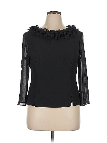 Danny & Nicole Elegant Black Top with Ruffles (view 1)