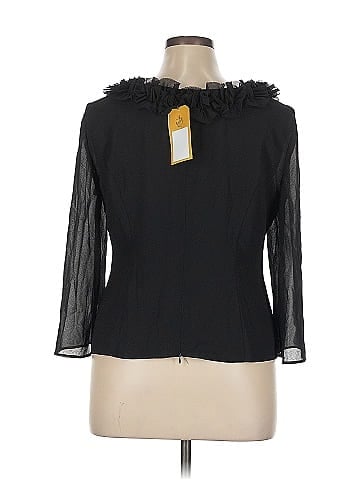Danny & Nicole Elegant Black Top with Ruffles (view 2)
