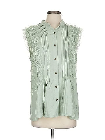 Pol Sleeveless Button-Down Shirt (view 1)