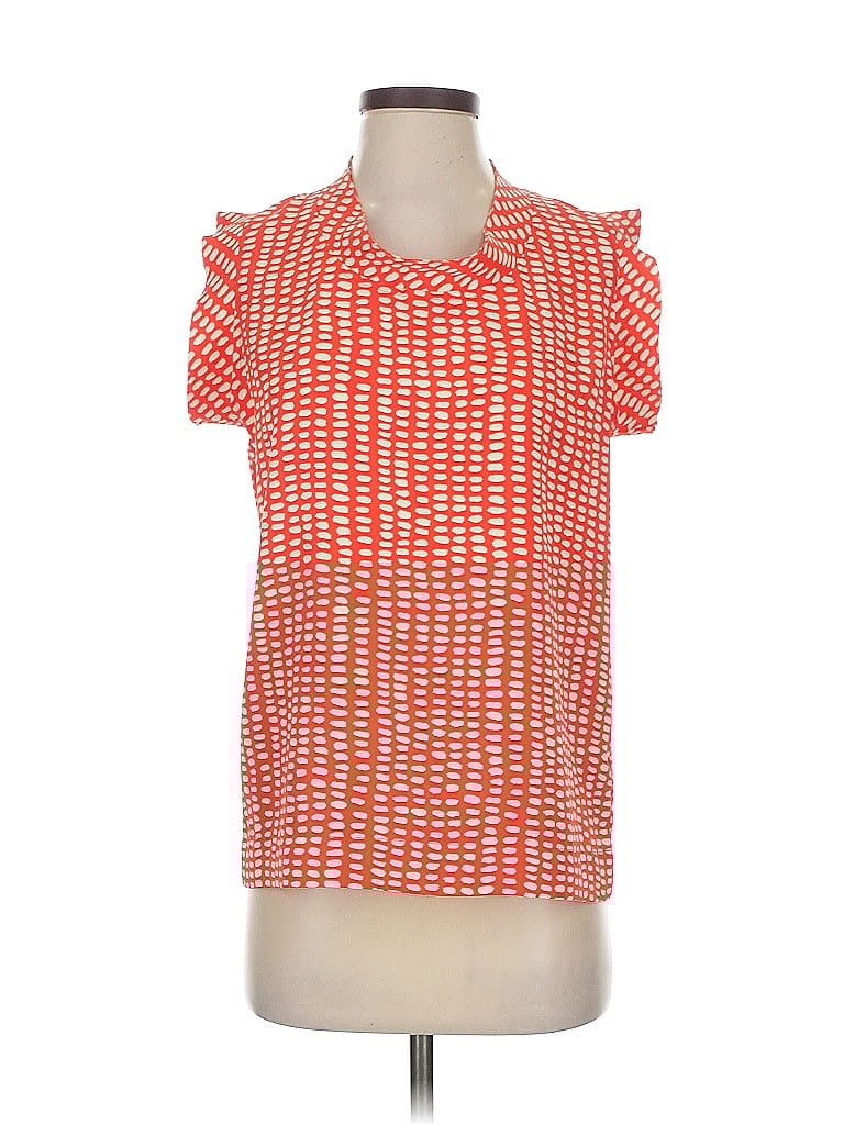 Pre-owned Cabi Short Sleeve Blouse In Orange