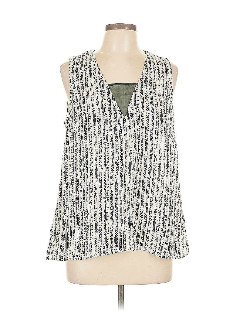 Pre-owned Lilla P Sleeveless Blouse In Silver