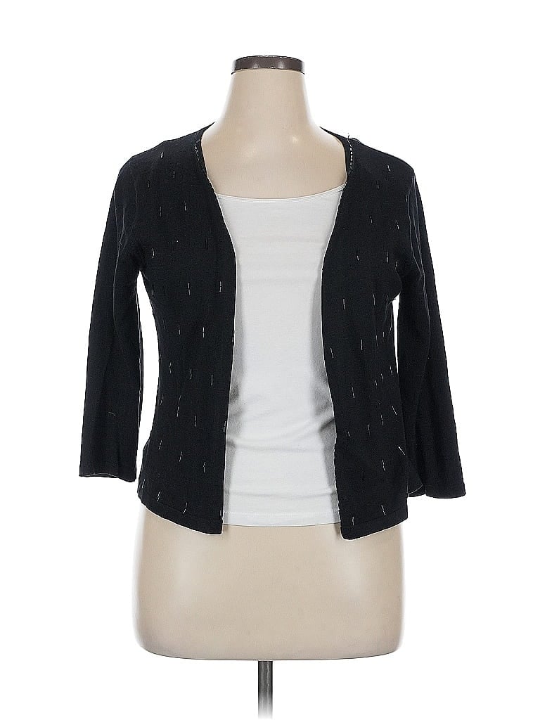 Pre-owned City Silk Silk Cardigan Sweater In Black