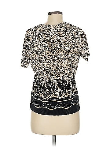 Carroll Reed Tan Abstract Print Short Sleeve Top (view 2)