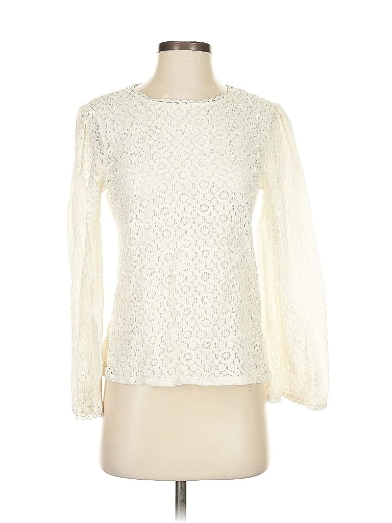 Pre-owned Banana Republic Long Sleeve Blouse In White