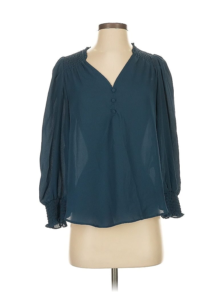 Pre-owned T Tahari 3/4 Sleeve Blouse In Blue