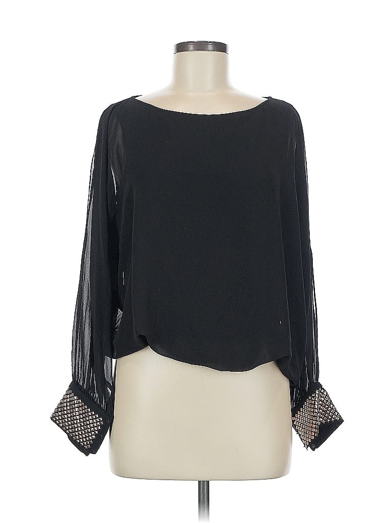 Pre-owned Gianni Bini Long Sleeve Blouse In Black