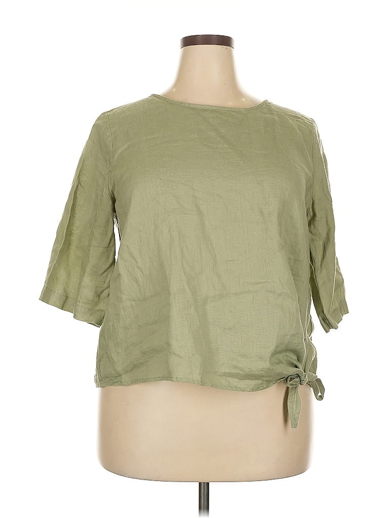Pre-owned Assorted Brands 3/4 Sleeve Blouse In Green