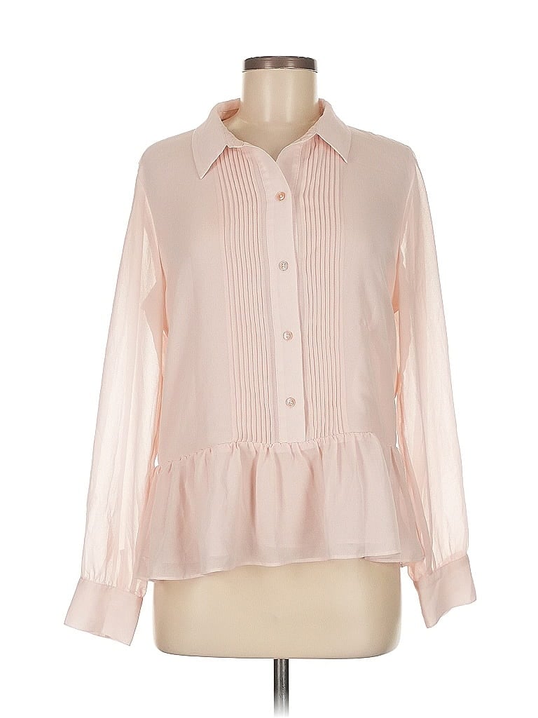 Pre-owned Dkny Long Sleeve Blouse In Pink
