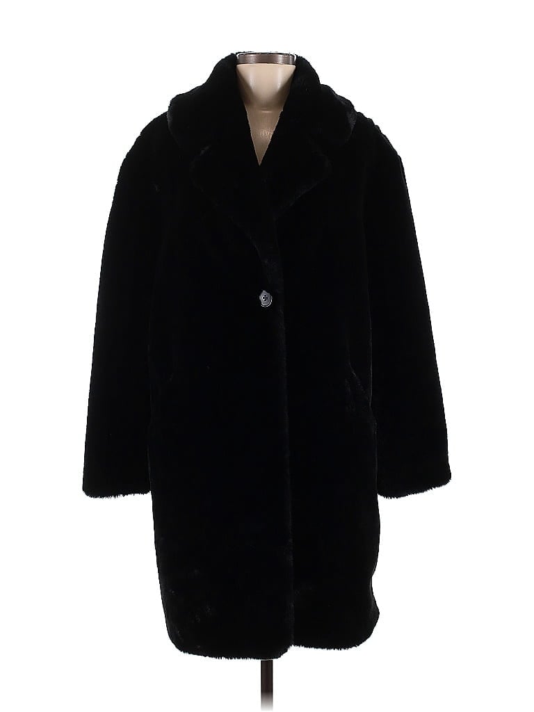 Adrienne Landau 100% Polyester Black Coat Size M - photo 1
