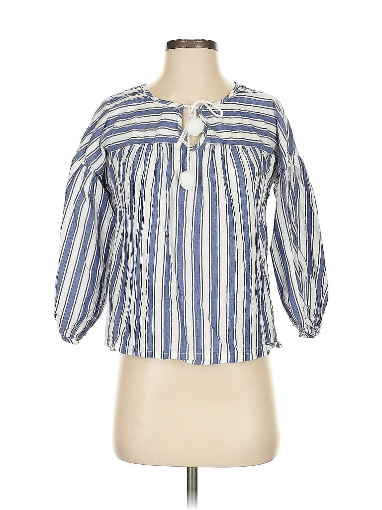 Click to view more detailed imagery on our partner's website Pre-owned Madewell 3/4 Sleeve Blouse In Blue