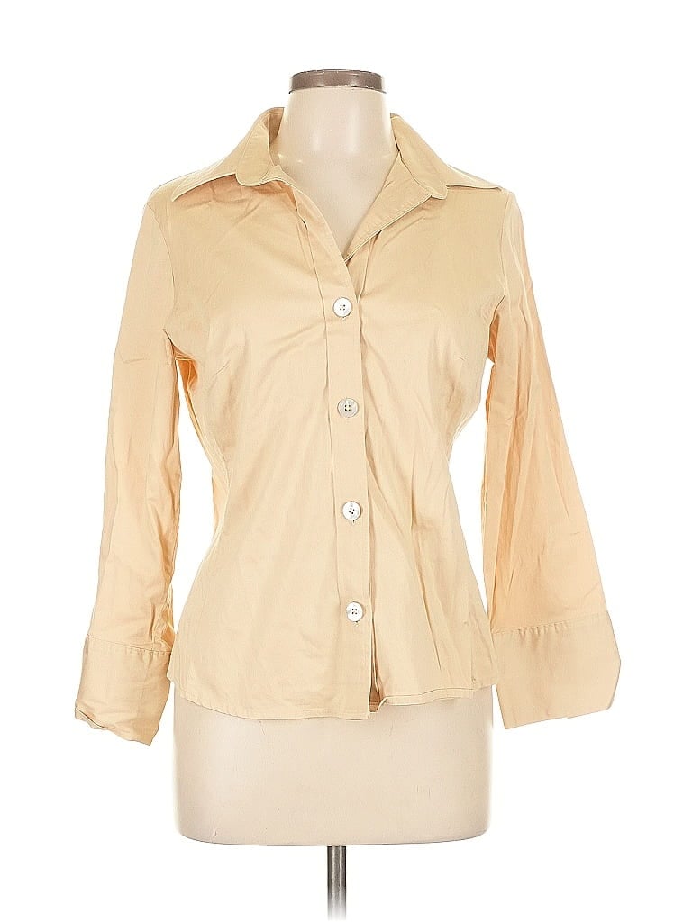 Pre-owned Banana Republic 3/4 Sleeve Button Down Shirt In Brown