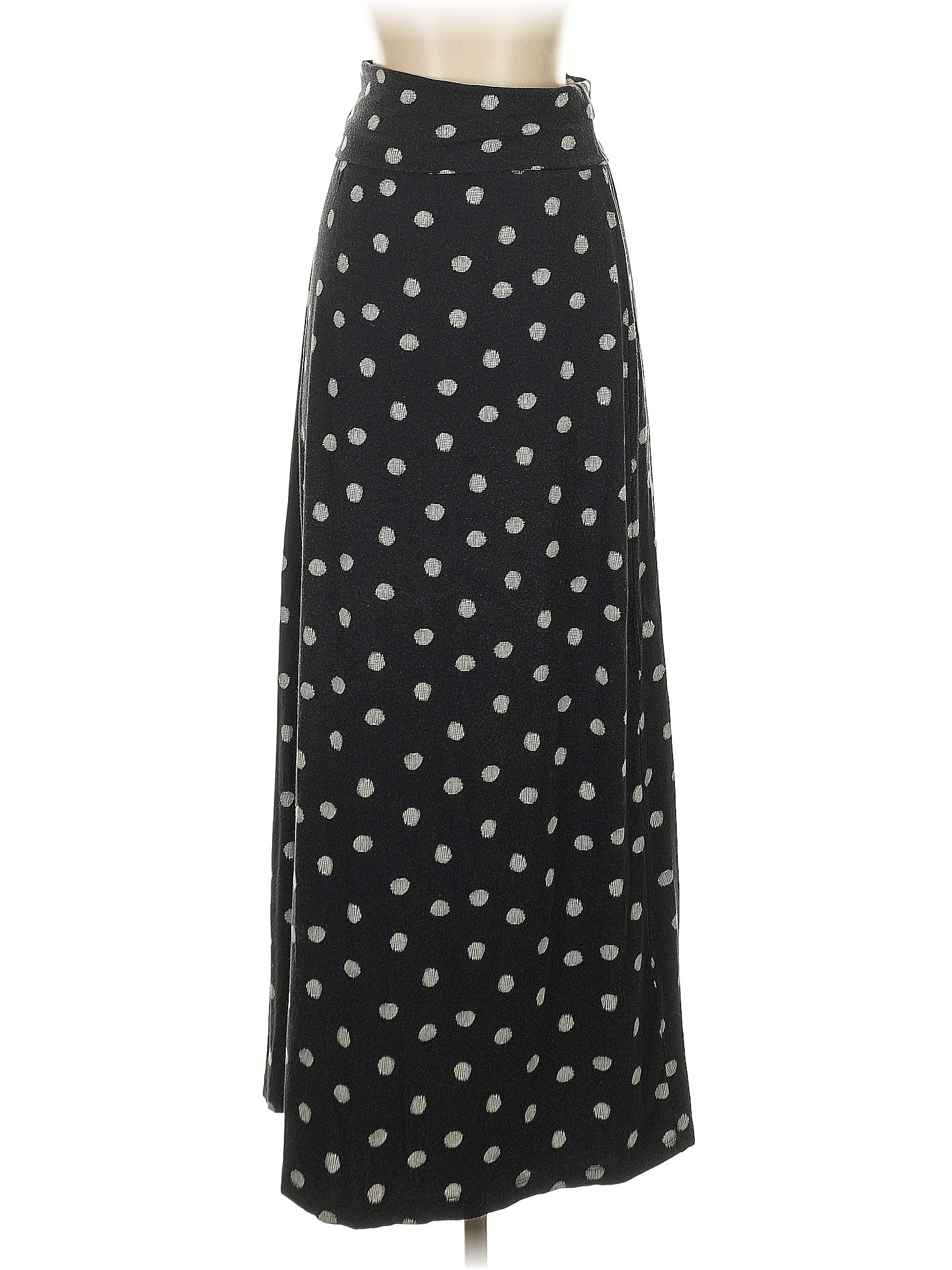 Adrienne Vittadini Polka Dots Black Casual Skirt Size S
