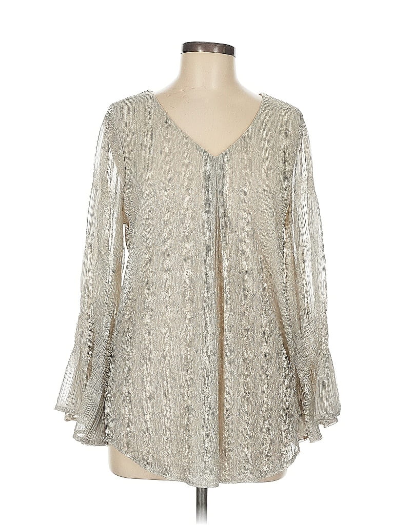 Pre-owned Alfani 3/4 Sleeve Blouse In Silver