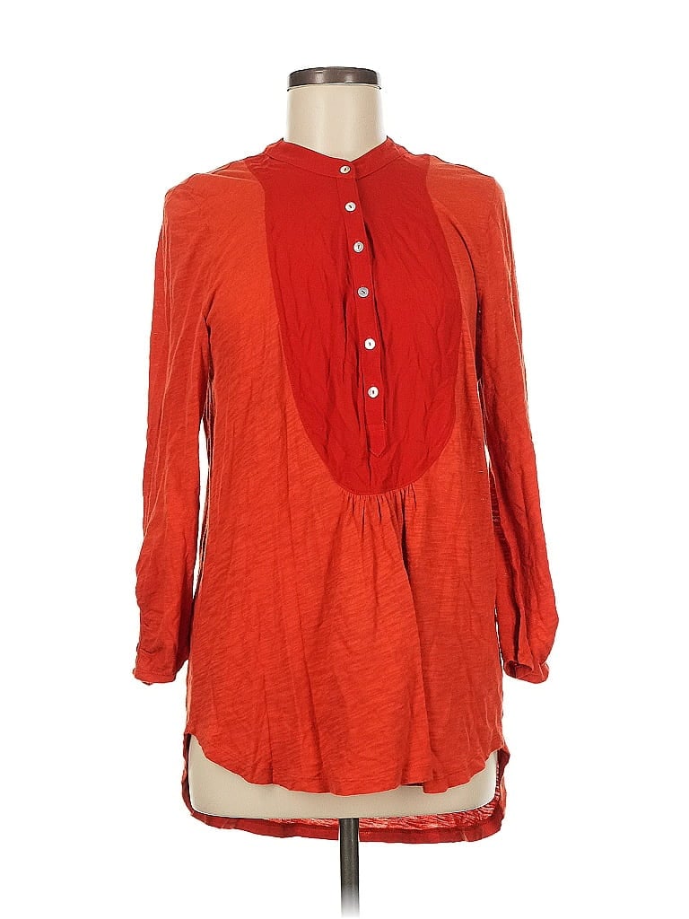 Pre-owned Meadow Rue Long Sleeve Blouse In Red
