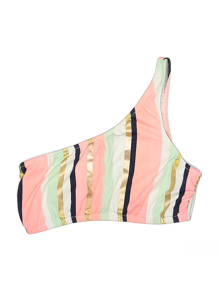 Pre-owned Venus Swimsuit Top Pink Stripes Pattern Swimwear