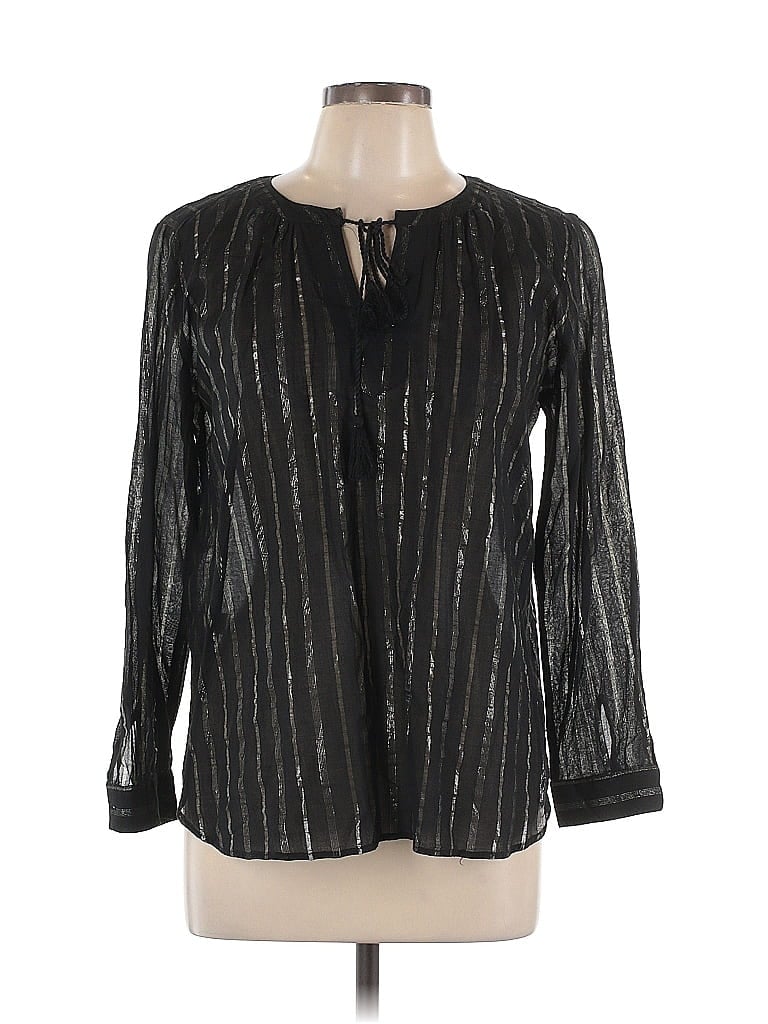 Pre-owned Ann Taylor Loft Long Sleeve Blouse In Black