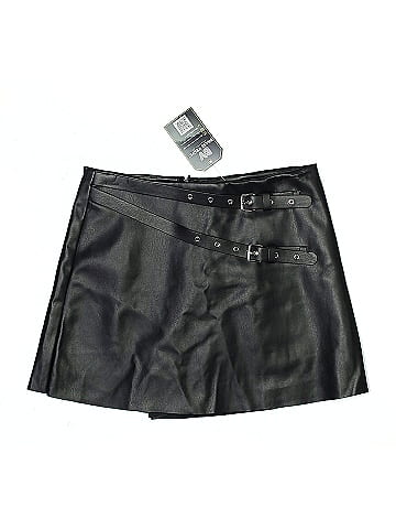 Mustard Seed Faux Leather Skirt (view 1)