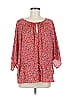 Kenar 100% Polyester Floral Red 3/4 Sleeve Blouse Size M - photo 1