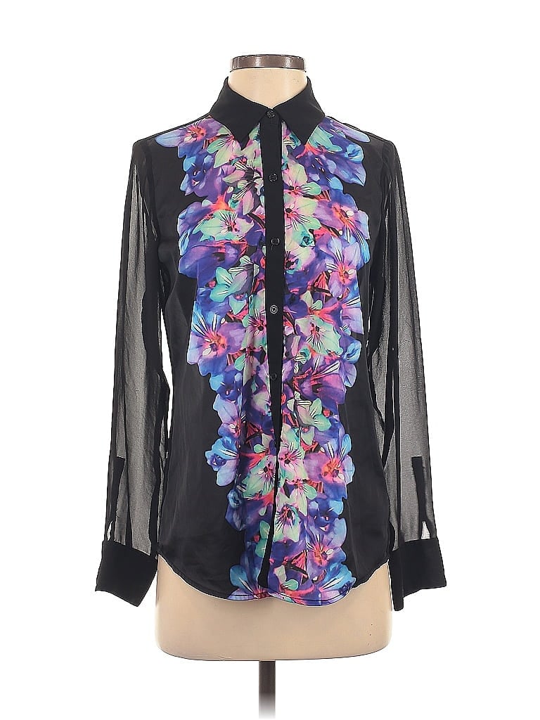 Pre-owned Express Long Sleeve Blouse In Black