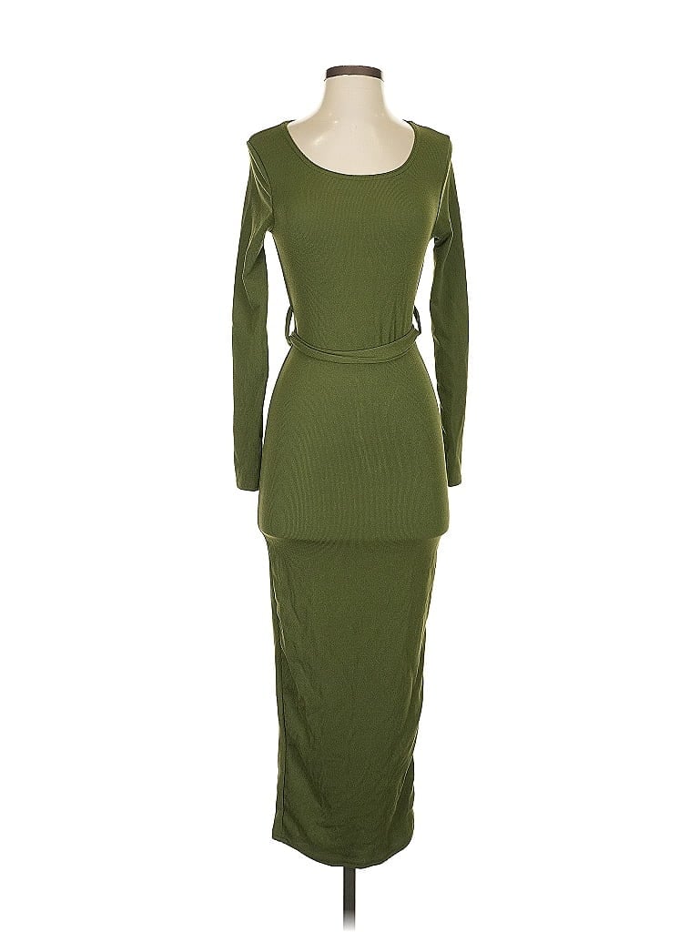 Pre-owned Prettylittlething Casual Dress In Green